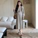Autumn New Korean Fashion Vest + Cardigan Jacket Two-Piece Set Maternity Dress_ecoleips.com