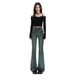 2025 American Retro|High Street Double Button|Long Pants|Extra Long|Elastic Slight Flare Jeans For Women_ecoleips.com