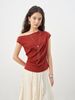 ZIQIAO Knit Top For Petite Women 2026 Summer New Arrival Short Sleeve Off-Shoulder Fitted Waist Women's Knitwear Tees 25ZQ92397_ecoleips.com