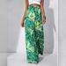 Women's Printed Wide Leg Trousers Elastic Waist Fashionable And Elegant Summer Vacation Style New Arrivals_ecoleips.com
