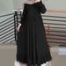 2026 New In Stock Spring And Autumn Cotton-linen Vintage Casual Loose Plus-size Round-neck Ruffled Dress_ecoleips.com