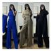 European And American Style Solid Color Casual Suit For Women Shawl Coat V-neck Base Knitted Sweater + Wide-leg Long_ecoleips.com