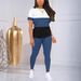 Women's round Neck Short Sleeve Two Piece Suit Summer Style Top And Trousers Set European American Cross Border Spot Supply_ecoleips.com