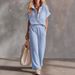 Women's Clothing Women's Fashion Casual Two Piece Set Short Sleeve Top And Pants Autumn/Summer For Formal & Casual_ecoleips.com