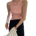 In Stock, Solid Color Ribbed Printed Tank Top, 2025 Summer Women's Slim-fit Korean Style Camisole, The Barnn*t_ecoleips.com