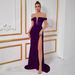 Women's Clothing Sequins Temperament Commuting Solid Color One Shoulder Dress Temperament Waist Sexy Banquet Evening Dress_ecoleips.com