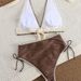 Color Blocked Bikini Two Piece Lace Swimsuit for Women European And American Export Summer Beach Wear_ecoleips.com