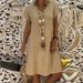 Summer Short Sleeve V Neck Printed Long Dress European American Style Fashion Versatile Womens Casual Wear Daily Dress_ecoleips.com