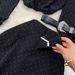 Women's Fashion Suit Ladylike Temperament Bubble Long Sleeves Diamond Studded Shirt High Waist Skirt Two Piece Set_ecoleips.com