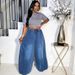 Women's Clothing New Women's Clothing Street Casual Versatile Elastic Waist Wide Leg Pants_ecoleips.com