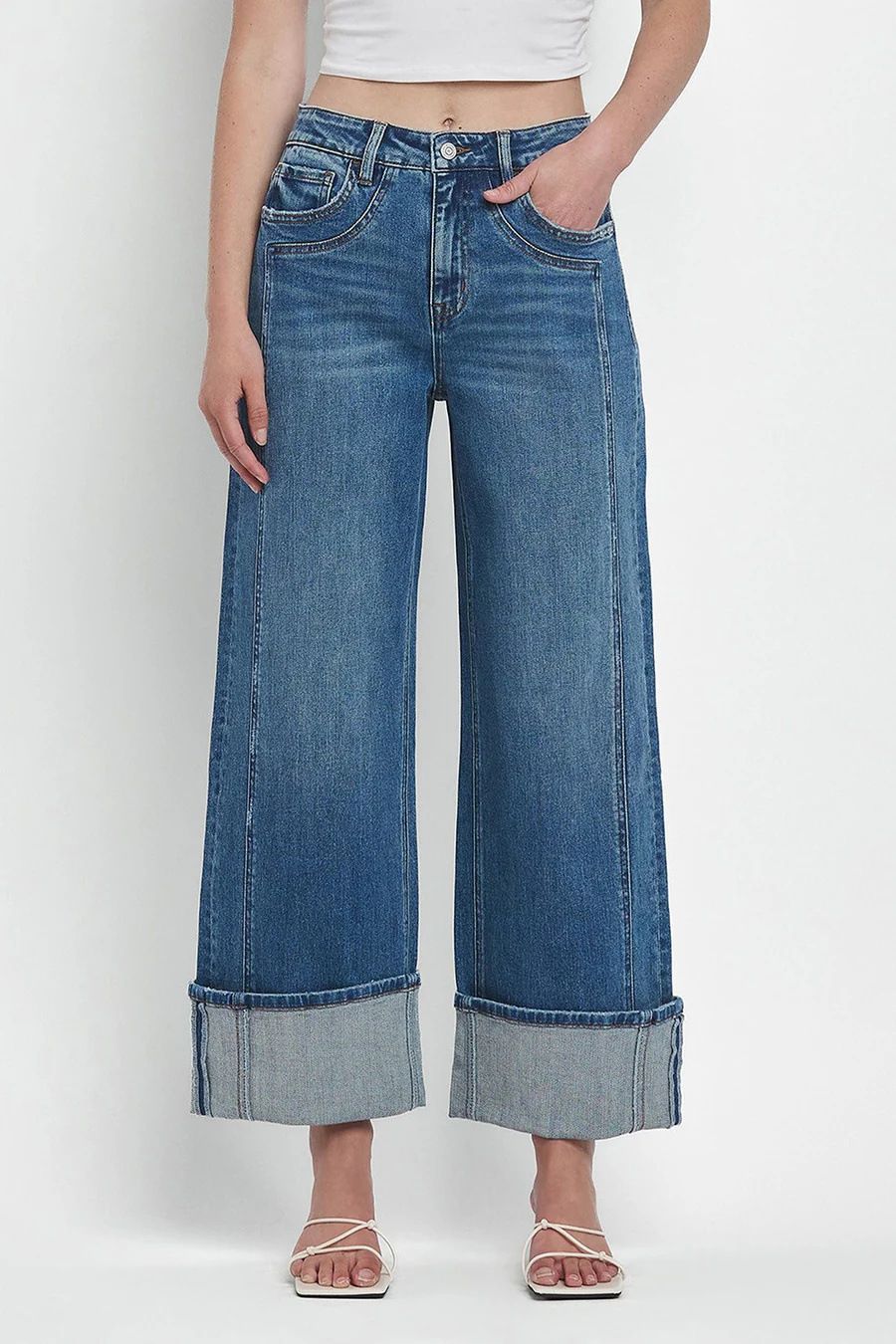 Women's Relaxed Fit Mid-Rise Straight Leg Washed Denim Jeans For Casual Streetwear (Light Blue, Dark Blue) - S/M/L/XL_ecoleips.com