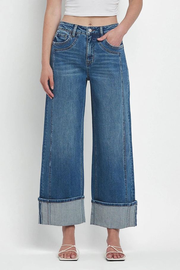 Women's Relaxed Fit Mid-Rise Straight Leg Washed Denim Jeans For Casual Streetwear (Light Blue, Dark Blue) - S/M/L/XL_ecoleips.com