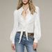 Spring Autumn New V Neck Tie Long Sleeve Women's Elegant Bow Top Style_ecoleips.com