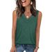 Women's Casual Sleeveless V-Neck Vest Top Solid Color Style Spring Summer Fashion_ecoleips.com