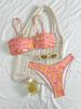 Trendy Swimwear Printed Triangle Cup Bikini Women's Tie Neck Thong Two Piece Swimsuit European American Style New_ecoleips.com