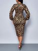 2026 Spring New Women's Cross-border Fashion Slim Dress Casual Leopard Print Elegant Dress_ecoleips.com