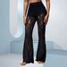Black Lace Flared Pants High Waisted Wide Leg Sheer Sexy Spring Summer Style for Women Beach Vacation Clothing_ecoleips.com