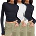 Women's Casual Long Sleeved Spring And Autumn Solid Color Slim Fit Pullover T-shirt Women's Street Wear Bottom Top Three_ecoleips.com
