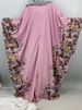 Hot Seller Batwing Sleeves Butterfly Abaya Femme Floral Print Kebaya Centre Hem Slit Kaftan Dresses For Eid Moroccan Kaftan Maxi_ecoleips.com