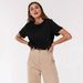 Pure Cotton Short Sleeve T-Shirt Round Neck Solid Color Casual Base Layer Top For Women Versatile Summer Commuting Outfit_ecoleips.com