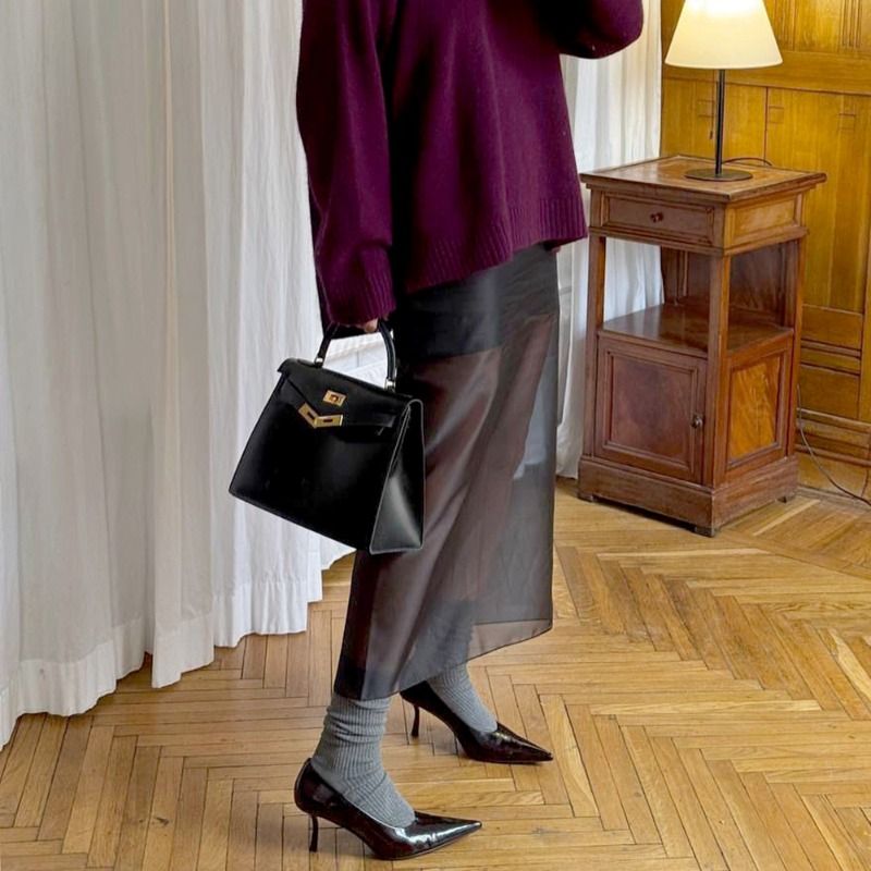 Talenza Summer See Through Skirt Women's Fashion High Waist Slim Office Lady Streetwear Long Skirt 2025 Female New Long Skirt_ecoleips.com