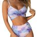 Women's High Waist Bikini Set - Sexy Leopard Print Two Piece Swimsuit With Cross Back Design, Comfortable Polyester Fabric For Beach & Pool_ecoleips.com