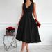 Women's Asymmetrical Neck Sleeveless Vest Dress Casual Solid Color_ecoleips.com