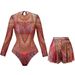 Women's Clothing Long Sleeved Sunscreen Smart Swimsuit Short Skirt Suit Bikini Skirt_ecoleips.com