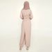 Verve New Fashion Casual Solid Color V-neck Patchwork Wide-leg Pants Muslim Set 6388_ecoleips.com