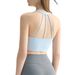 Women's Cross Neck Halter Padded Yoga Bra Three Strapped Design Nude Feel Fitness Sports Bra Beautiful Back_ecoleips.com