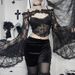 Women's Dark Style Long Sleeved Cardigan Sexy Top European American Style Button Trimmed Lace See through Outerwear_ecoleips.com