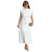 European And American Women's Clothing New Fashion Simple Half Turtleneck Waist Slimming Lace-up Mid-length Dress_ecoleips.com