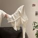 ng2510292 Women's Long-sleeve T-shirt With Unique Ruffled Collar, Two-piece Design, Single-breasted Top Early Autumn Wear,_ecoleips.com