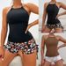 Women’S Tankini Swimsuit Set – High-Waisted Bikini Bottoms & Halter Neck Top – Floral Print – S-Xxl – Modest Swimwear For Beach & Pool_ecoleips.com