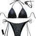 Women's Sexy Two-Piece Swimsuit Bikini Set Tie Waist Hot Spring Beachwear Regular Fit Polyester_ecoleips.com