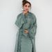 Voya Women's Quiet 2-Piece Modest Set - Lace Open-Front Cardigan & High Neck Inner Dress - Elegant Abaya Style Long Sleeve Islamic Clothing Pink_ecoleips.com
