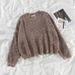 Women's Clothing Women's Knit Sweater & Plaid Skirt Set - Loose Fit High Waist Winter Outfit, Korean Style Casual Two-Piece_ecoleips.com