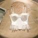Sexy Hot Girl Women's Suspenders Splicing Lace Irregular Fishbone Vest Style_ecoleips.com