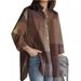 Women’s Clothing fashion women's loose casual patchwork long sleeved plaid irregular shirt autumn and winter_ecoleips.com