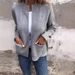Women's Casual Fashion Solid Color Pocket Cardigan Coat Autumn/Winter New Clothing Style_ecoleips.com