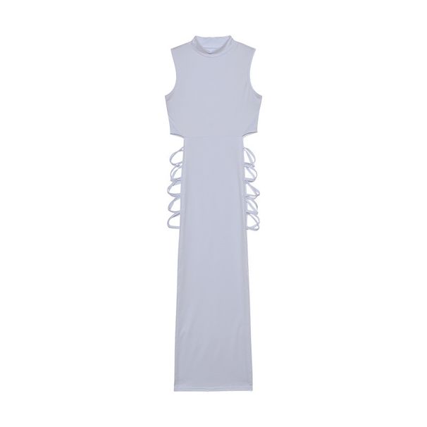 Bestseller: European And American 2026 Summer New Sexy Tank Top Strap Dress With High Slit For Women_ecoleips.com