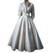 Women's Clothing Light Wedding Dress Bride Retro Simple Forest Style Stand Collar Long Style Temperament V Neck Going Out Evening Dress Female_ecoleips.com