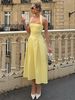 Hugcitar Women Elegant Halter Sleeveless Ruched Frill Zipper Sexy Solid Maxi Dress Summer Fashion Party Birthday Vacation Outfit_ecoleips.com