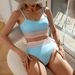 Women's Clothing "High-Waisted Color Block Bikini Set – Sexy Two-Piece Swimsuit For Women With American Style"_ecoleips.com