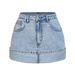 High Waisted Rolled up Denim Mini Skirt for Women Versatile Sexy Anti Exposure Short Skirt for Travel_ecoleips.com