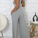 Women's Clothing Solid Color Brushed Pit Stripe V Neck Wide Leg Wide Leg Pants + Lamb Leg Sleeve Cardigan_ecoleips.com