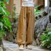 Johnature Women Vintage Solid Color Long Pants Linen Elastic Wasit 2025 Spring New Trouser Pockets Loose Women Straight Pants_ecoleips.com