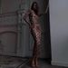 Women's Sexy Leopard Print Round Neck Long Sleeve High Waist Bodycon Mini Dress – Ins Style Club Gown_ecoleips.com
