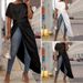 2020 New European And American Cross-Border Style Round Neck Solid Color Short Sleeve Loose Asymmetrical Hem Dress Dk95_ecoleips.com