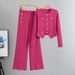 K Short Slim-fit Sweater Set For Women; New Fashion Knitted Top With Wide-leg Pants Two-piece Set._ecoleips.com